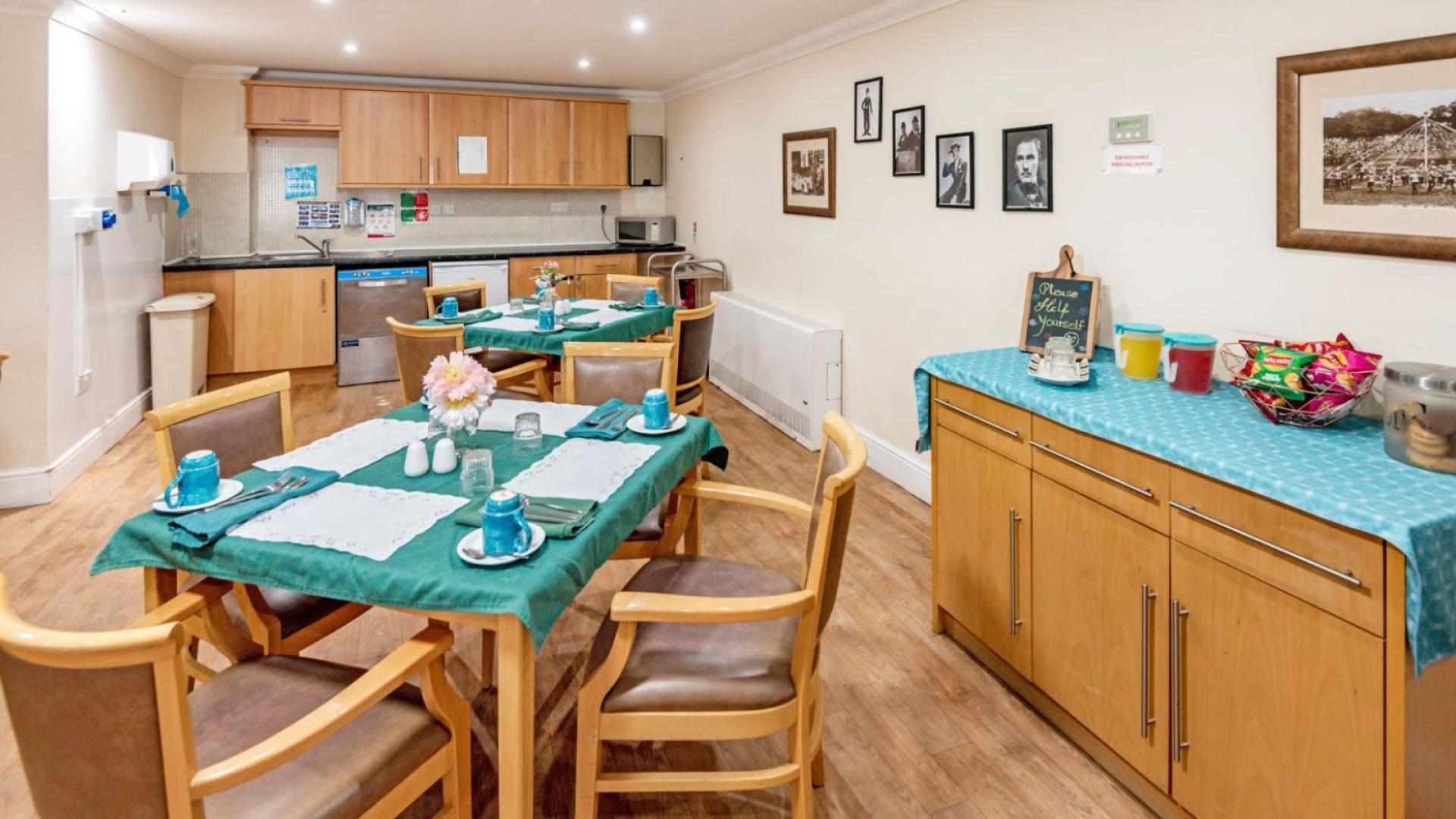 Dining room at Penwortham Grange and Lodge Care Home in Preston