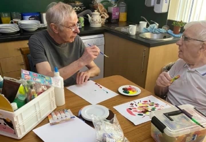 residents painting. 