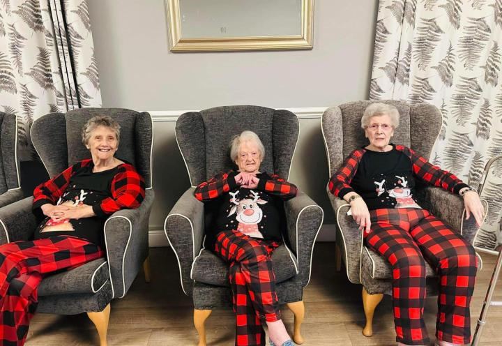Residents enjoying their new pyjamas at Archers Park Care Home in Sunderland