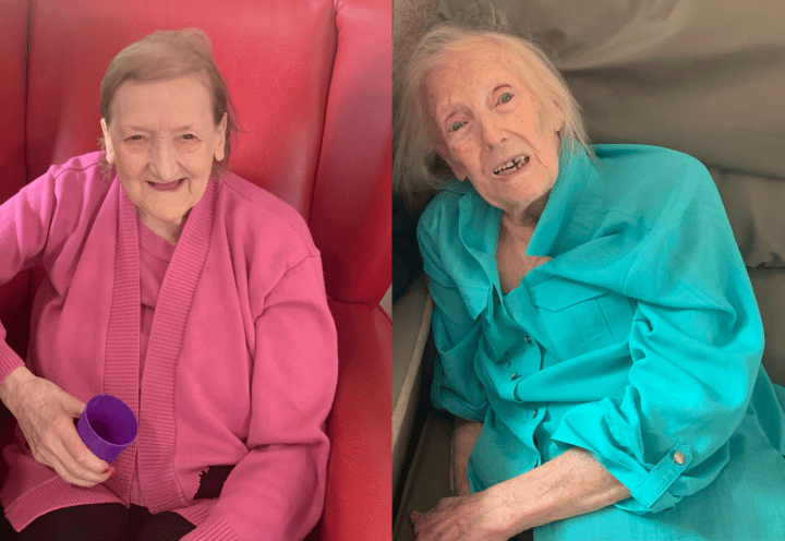 Pat and Marjorie, residents at Paddock Stile Manor Dementia Care Home 