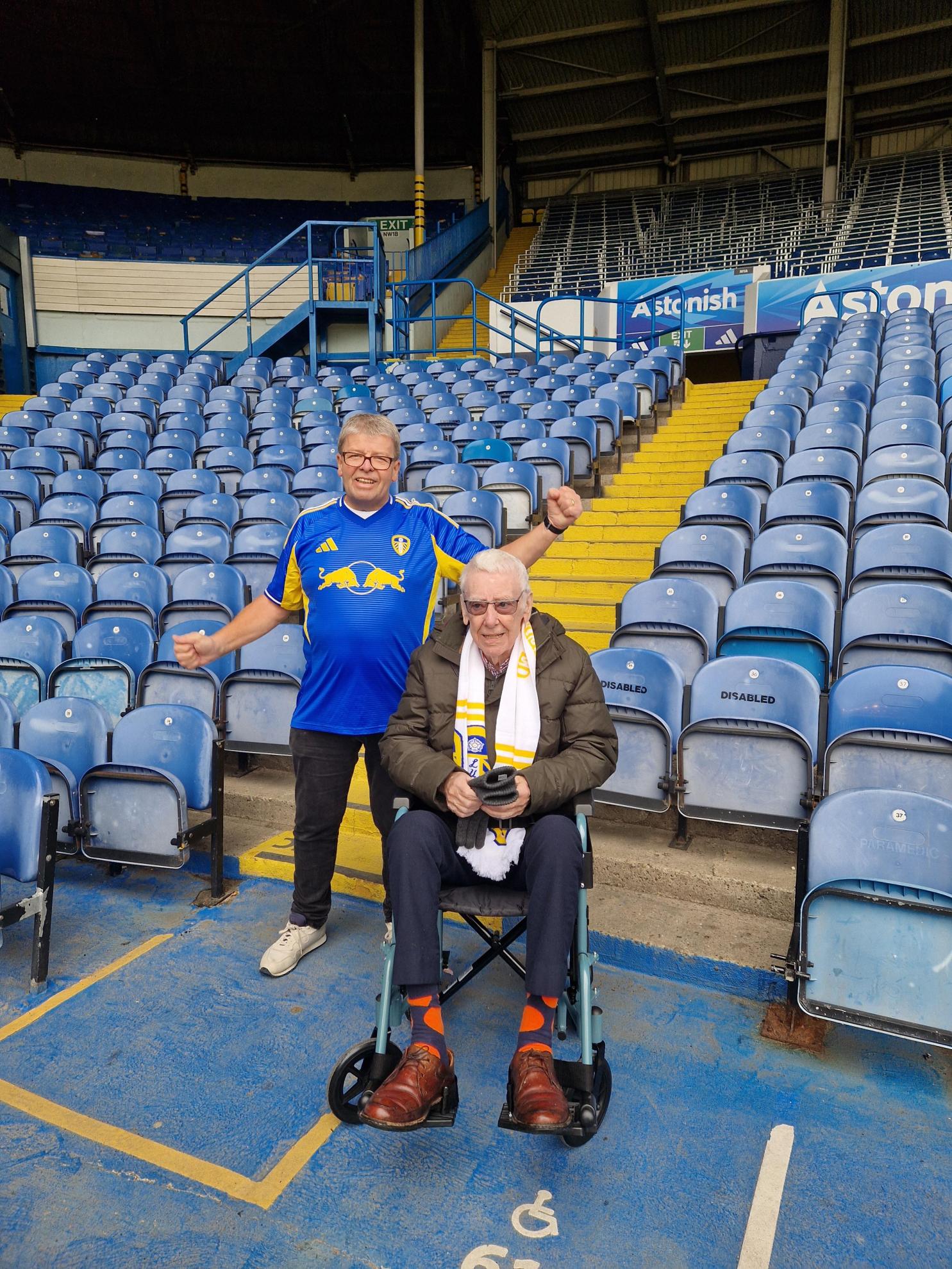 Bernard and his son-in-law at Elland Road