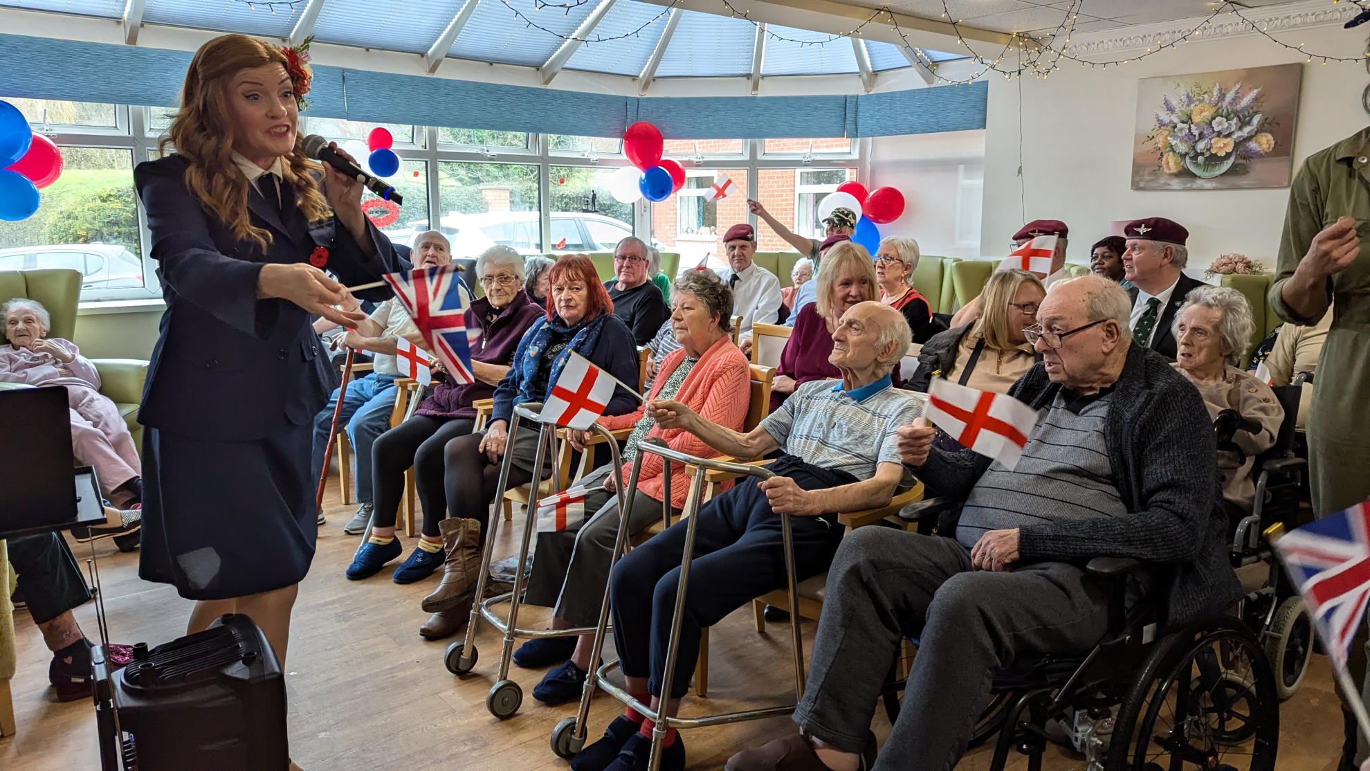 Keeley May performing at Cherry Trees Care Home in Rotherham
