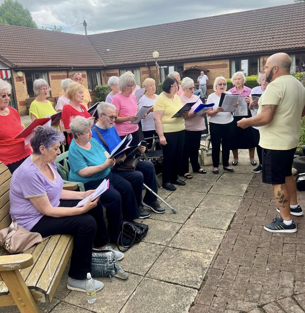 the choir outside of the home