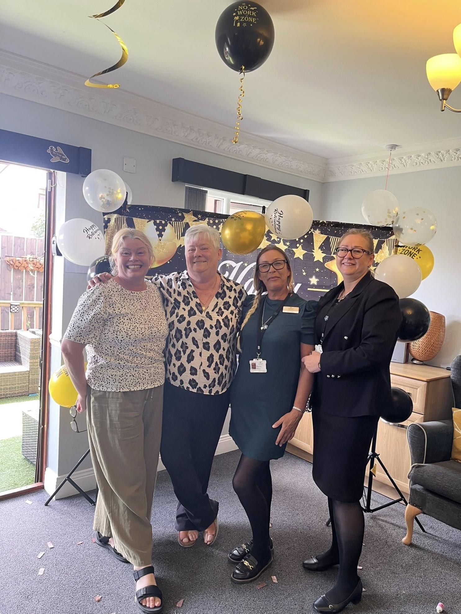 Group photo of Heather with the management team from Archers Park