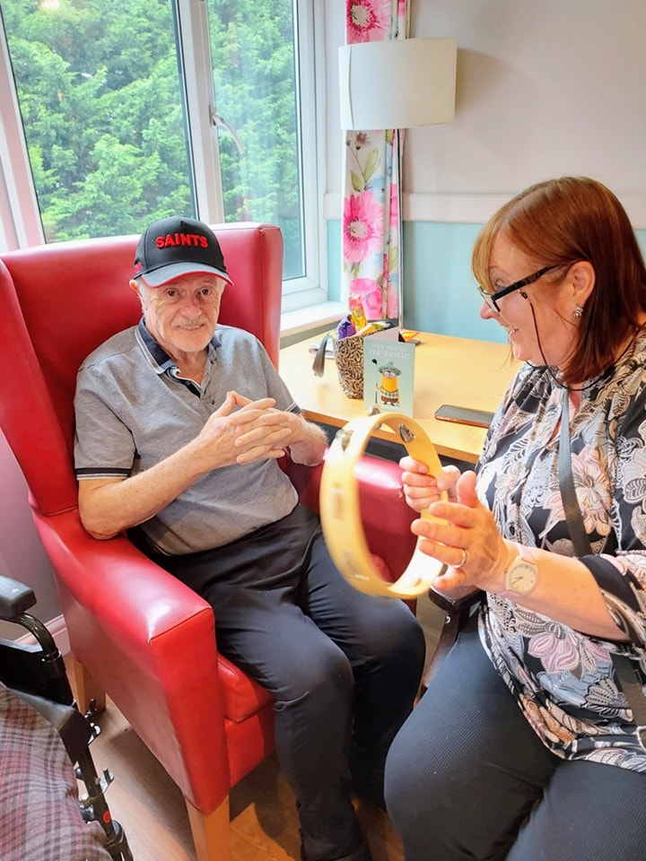 Residents enjoying the music