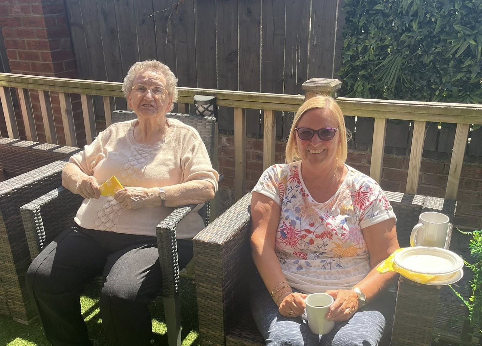 Archers Park relatives enjoying afternoon tea for charity