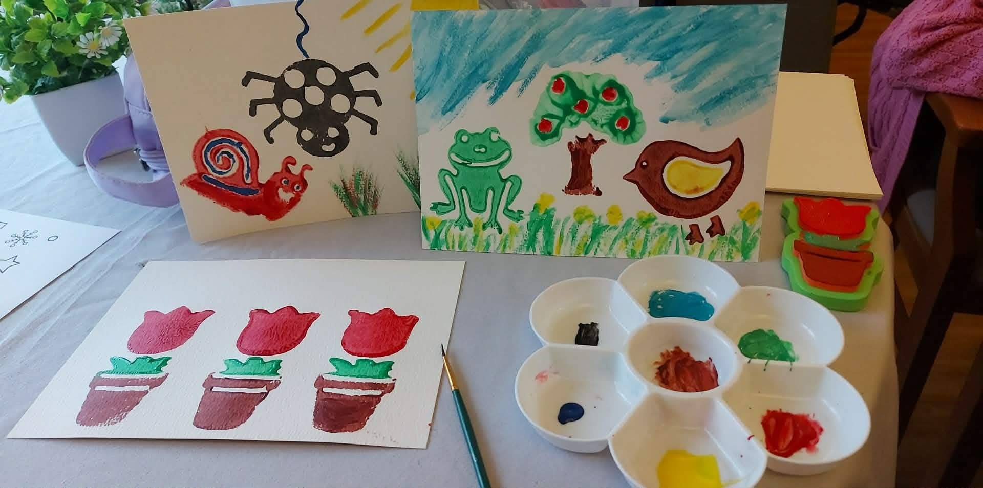 Picture of paintings of birds, insects and plants