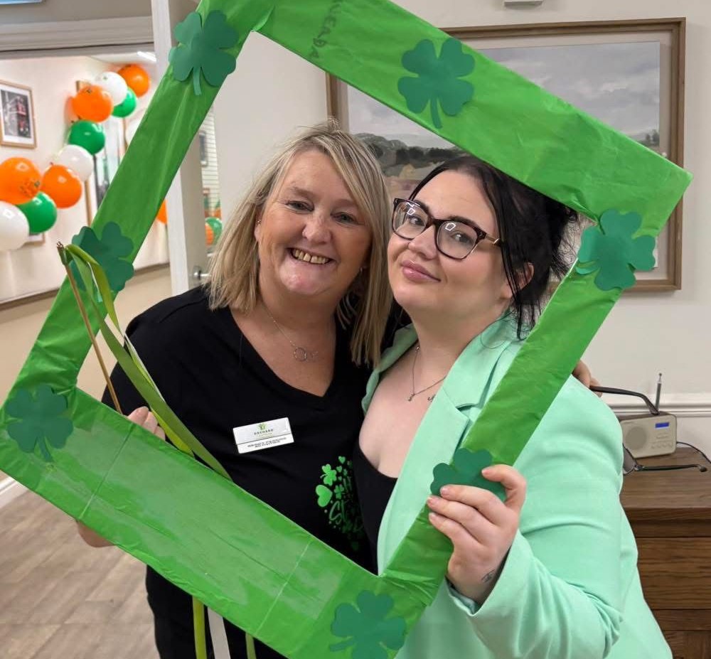 Kayleigh and Activities Coordinator Wendy enjoying party
