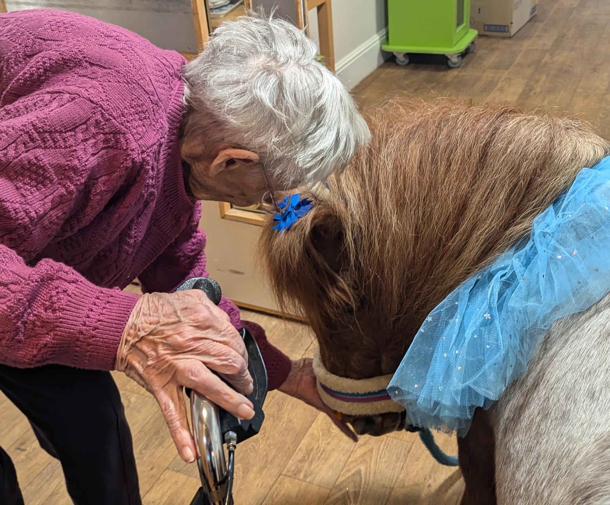 Photo of Lady feeding Pinky