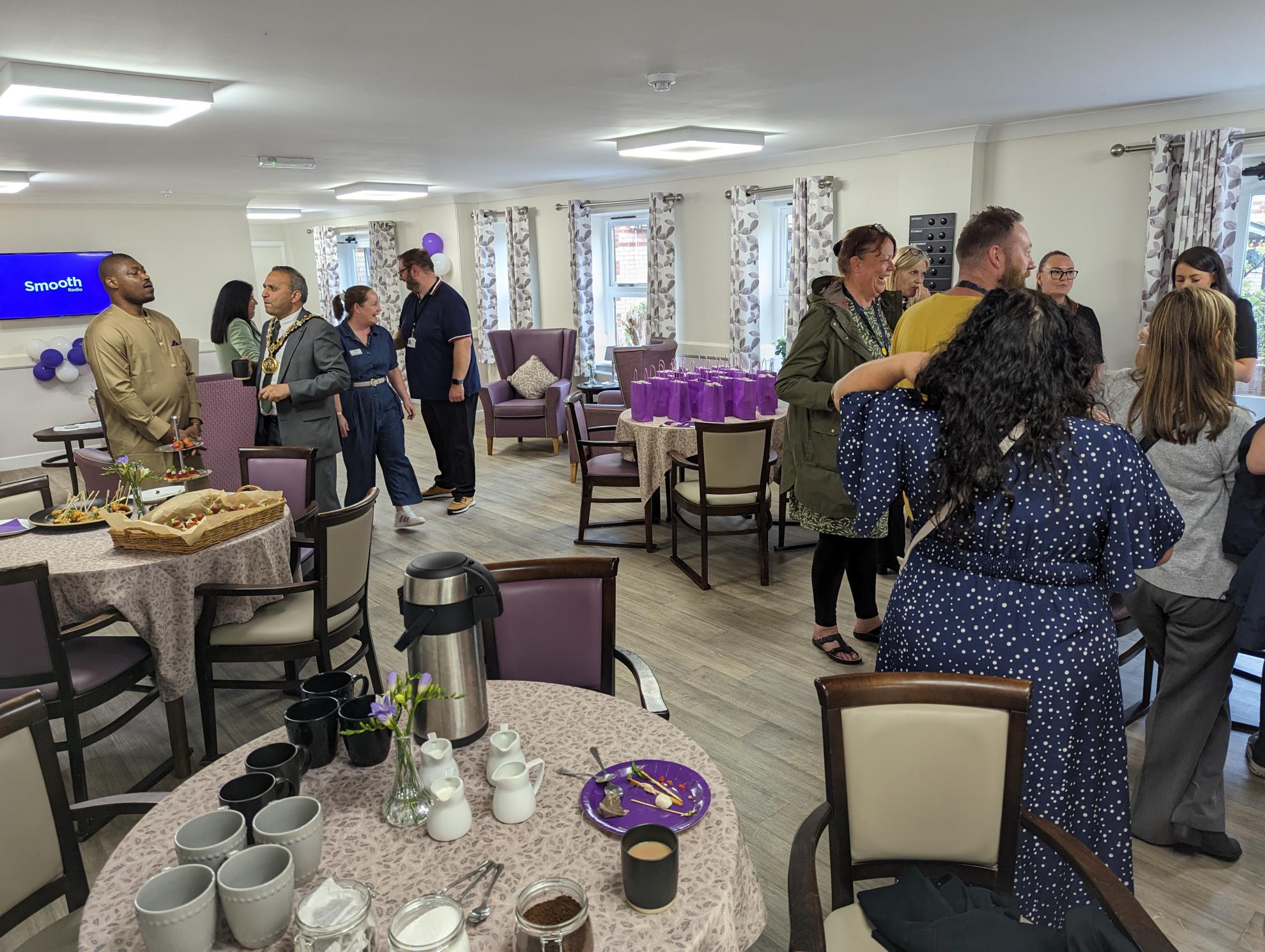 Crowd at Reconnect launch for Langfield Care Home in Middleton