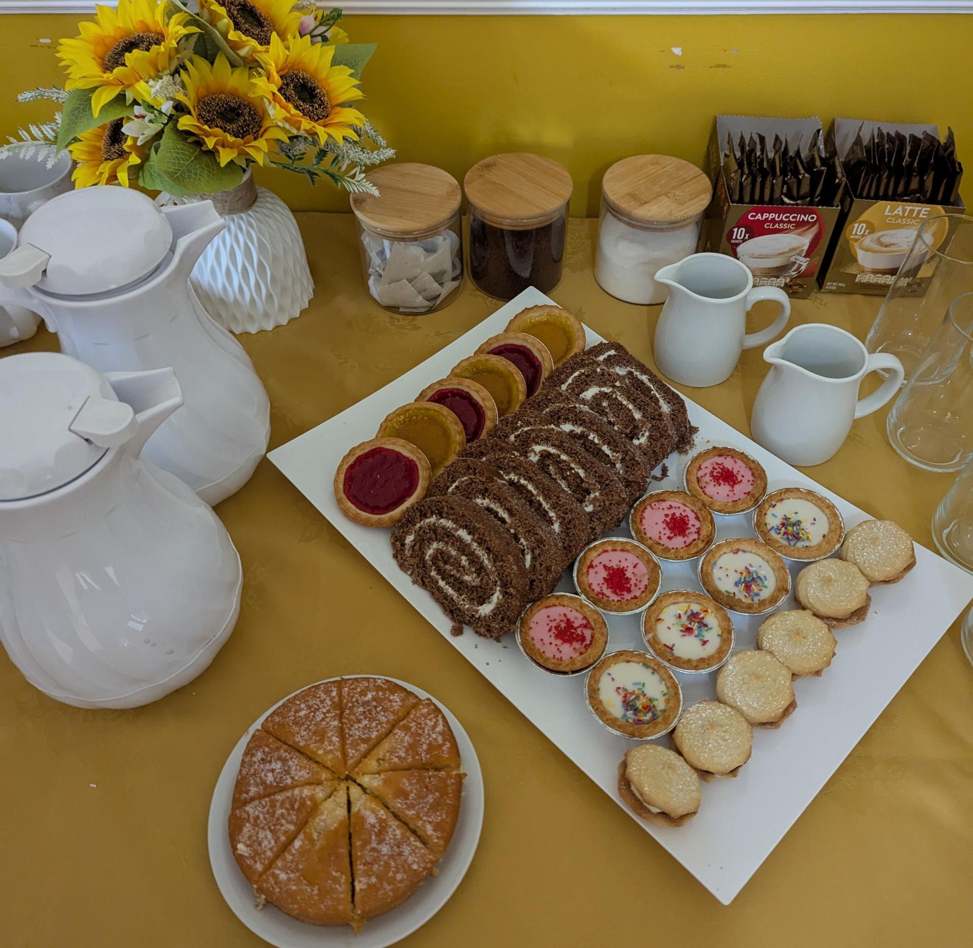 Photo of cakes coffee and refreshments