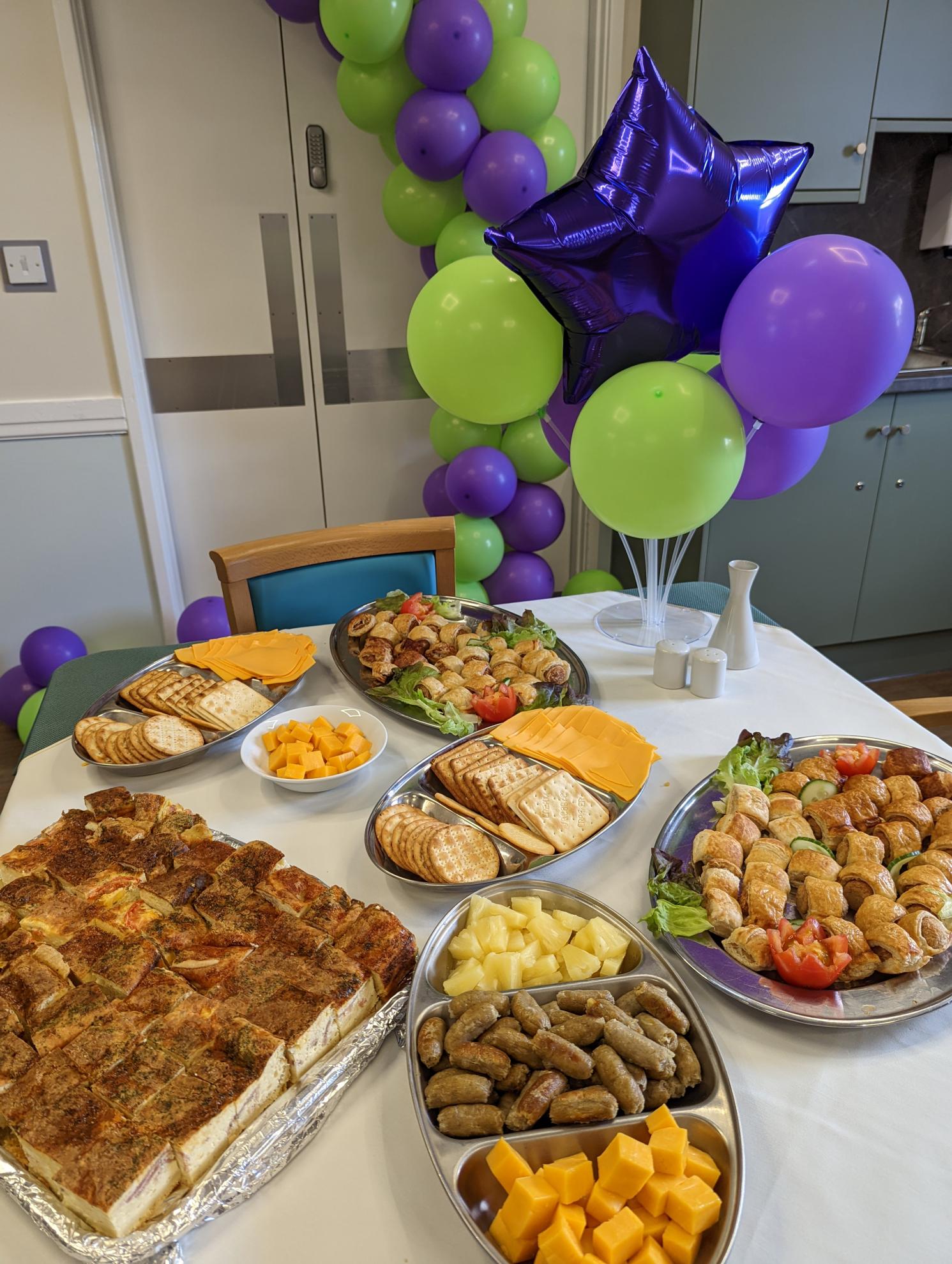 Photo of Long Service Award buffet and balloons