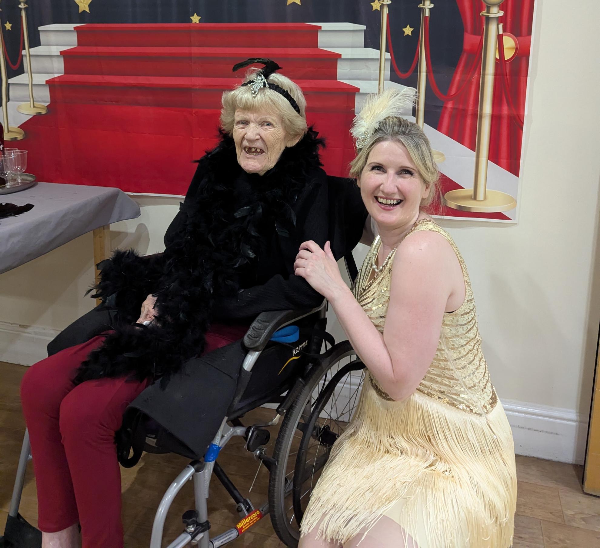 Photo of singer and residents