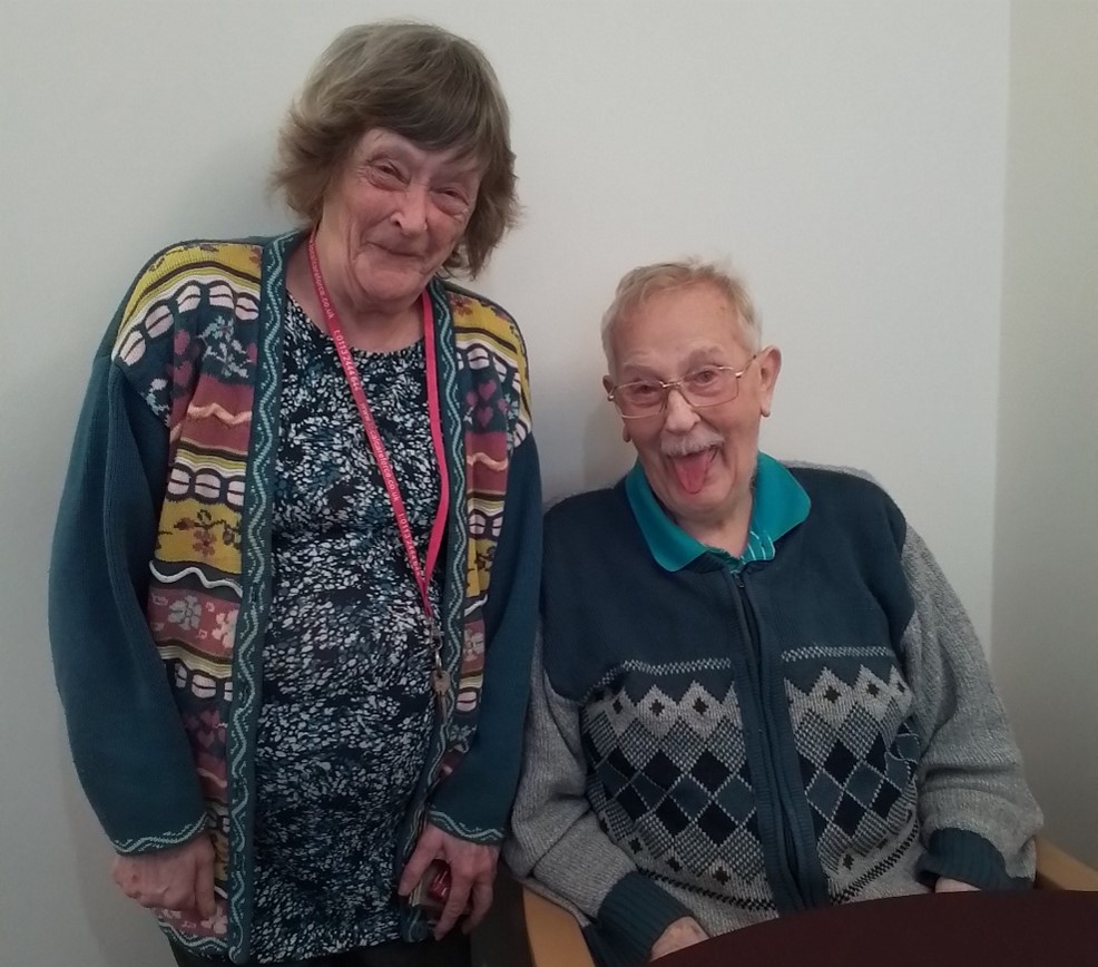 Leslie and Jean, father and daughter residents at Nesfield Lodge Dementia Care Home