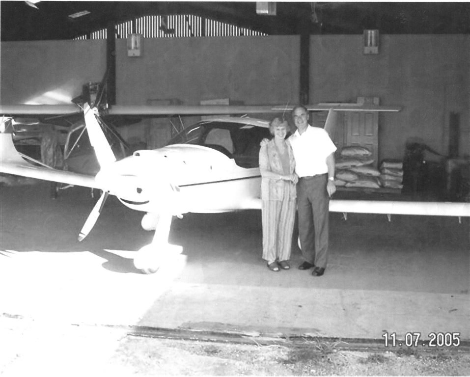 Joseph, resident at Castleford Lodge Nursing Home, with his self-built plane