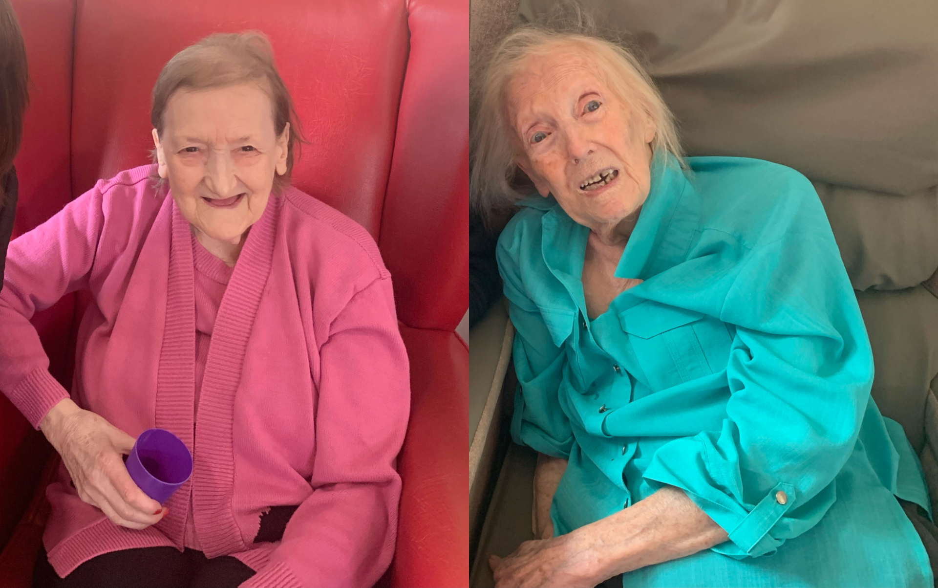 Pat and Marjorie, residents at Paddock Stile Manor Dementia Care Home in Houghton Le Spring