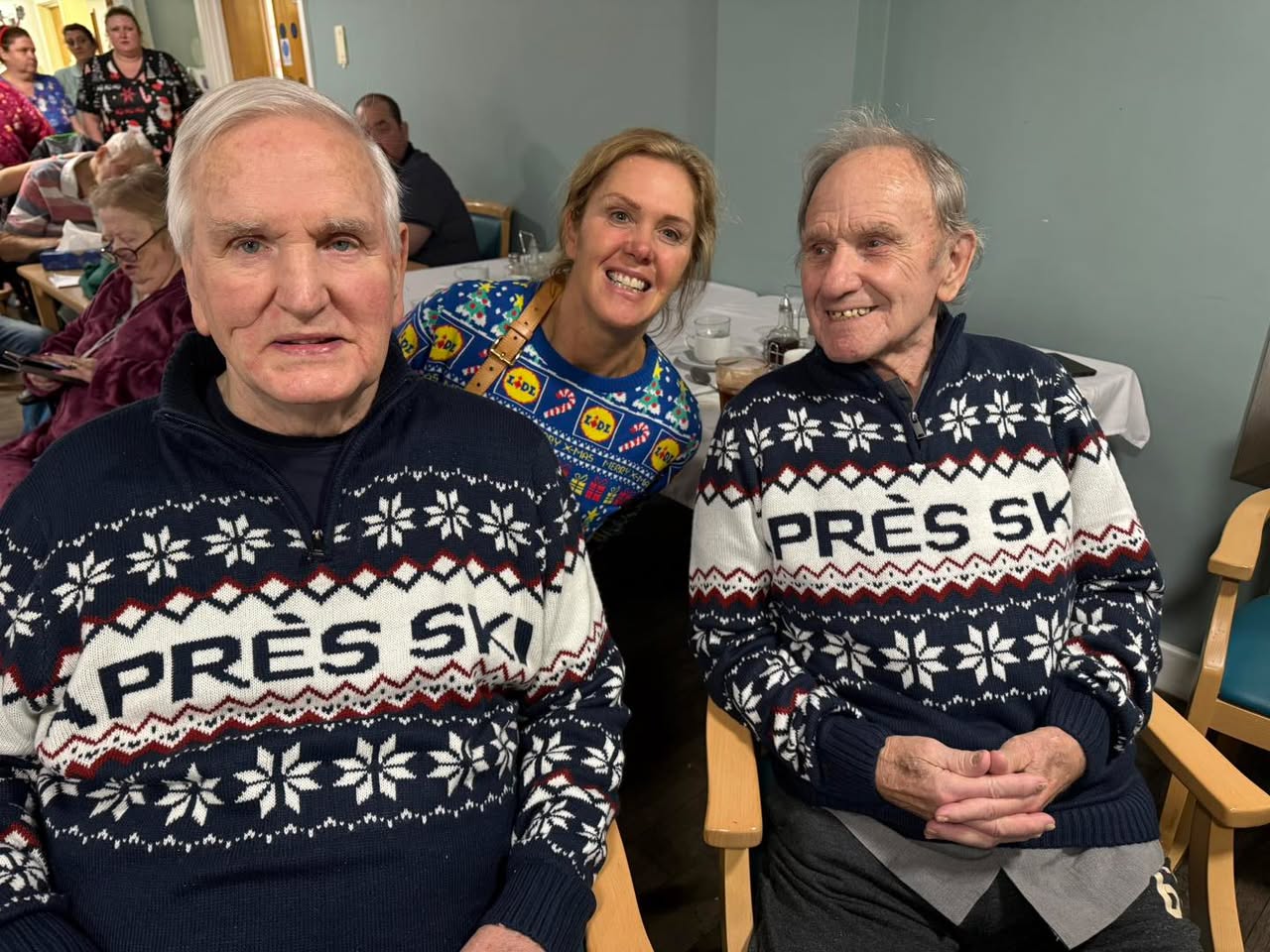 William and John in their Christmas jumpers
