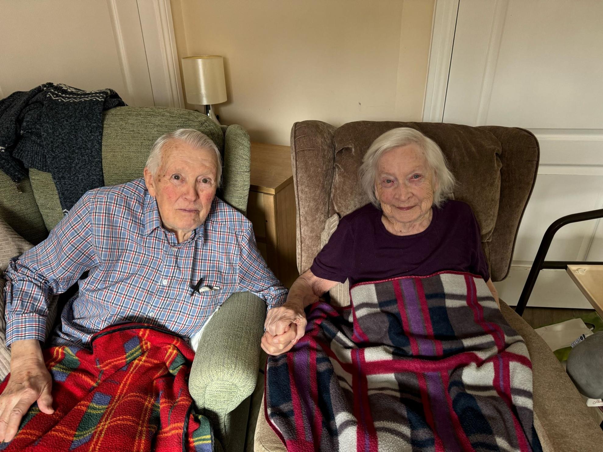 Sheila and Gordon, husband and wife at Ashlea Mews Care Home in South Shields