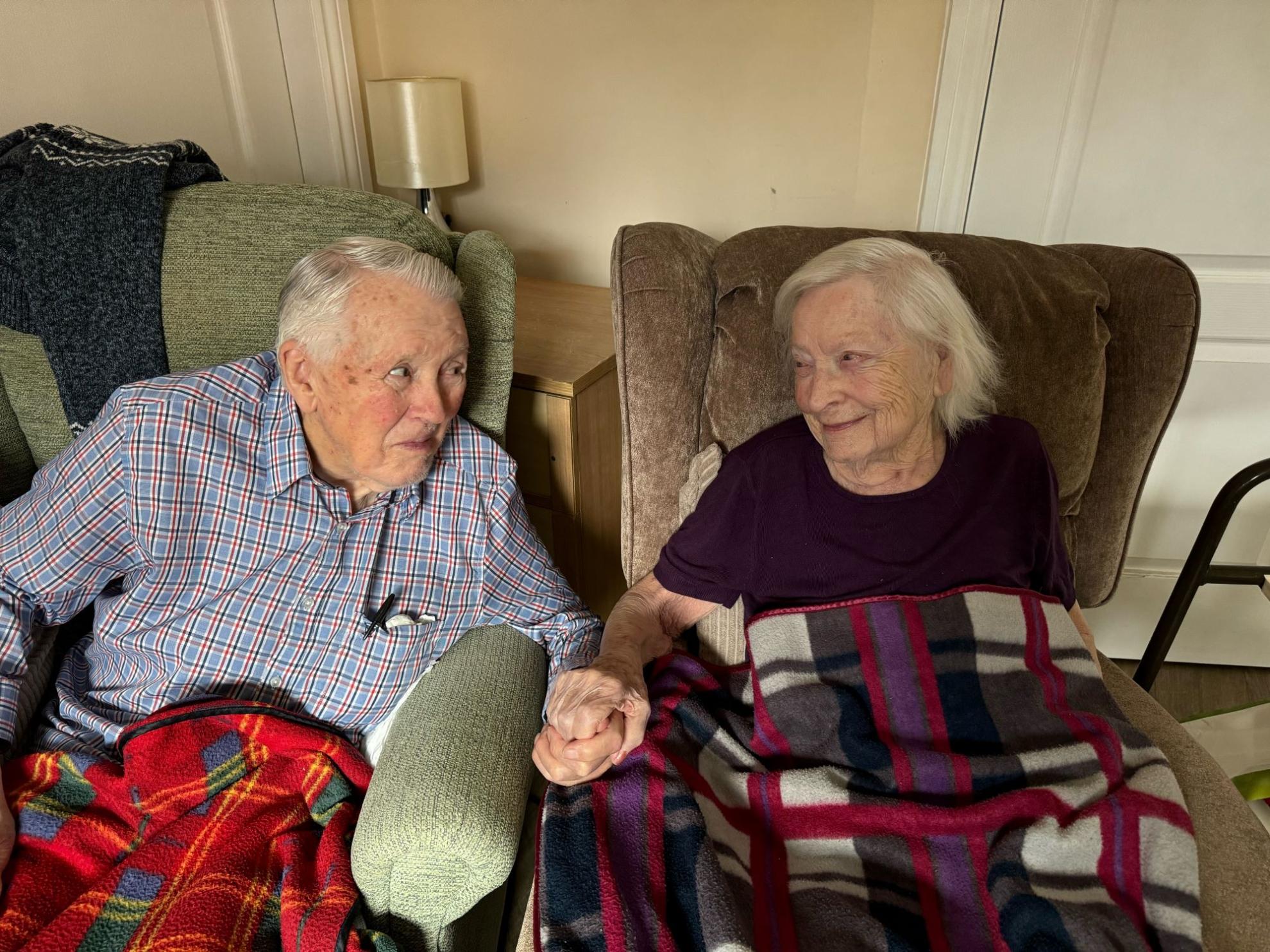 Sheila and Gordon, husband and wife at Ashlea Mews Care Home in South Shields