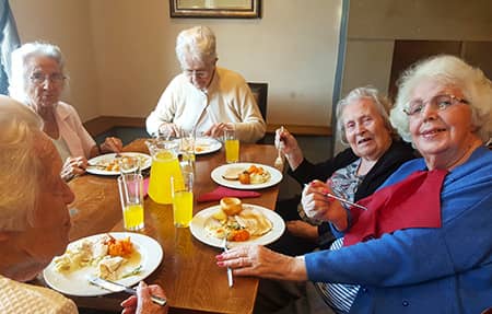 Residents from Preston Care Home, Penwortham Grange & Lodge,enjoy their free pub lunch.