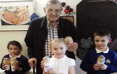 Children with a residents at Nesfield Lodge.