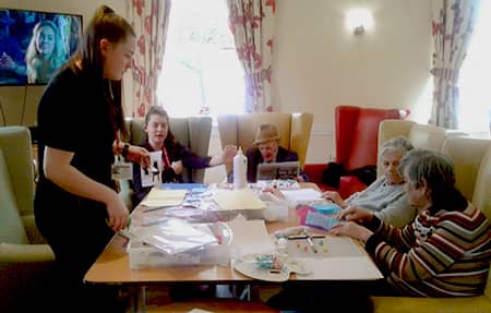 Residents enjoying their arts & crafts sessions.