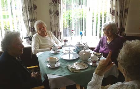 Residents at Green Lodge Care Home in Billingham enjoying their cream tea.