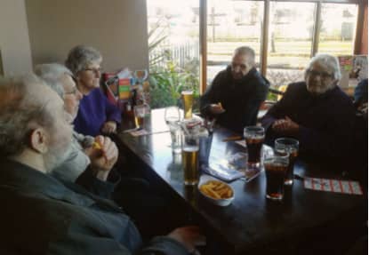 Residents enjoying their beers, soft drinks and pub grub!