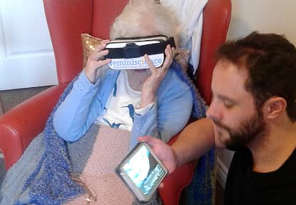 Resident enjoying her VR experience!