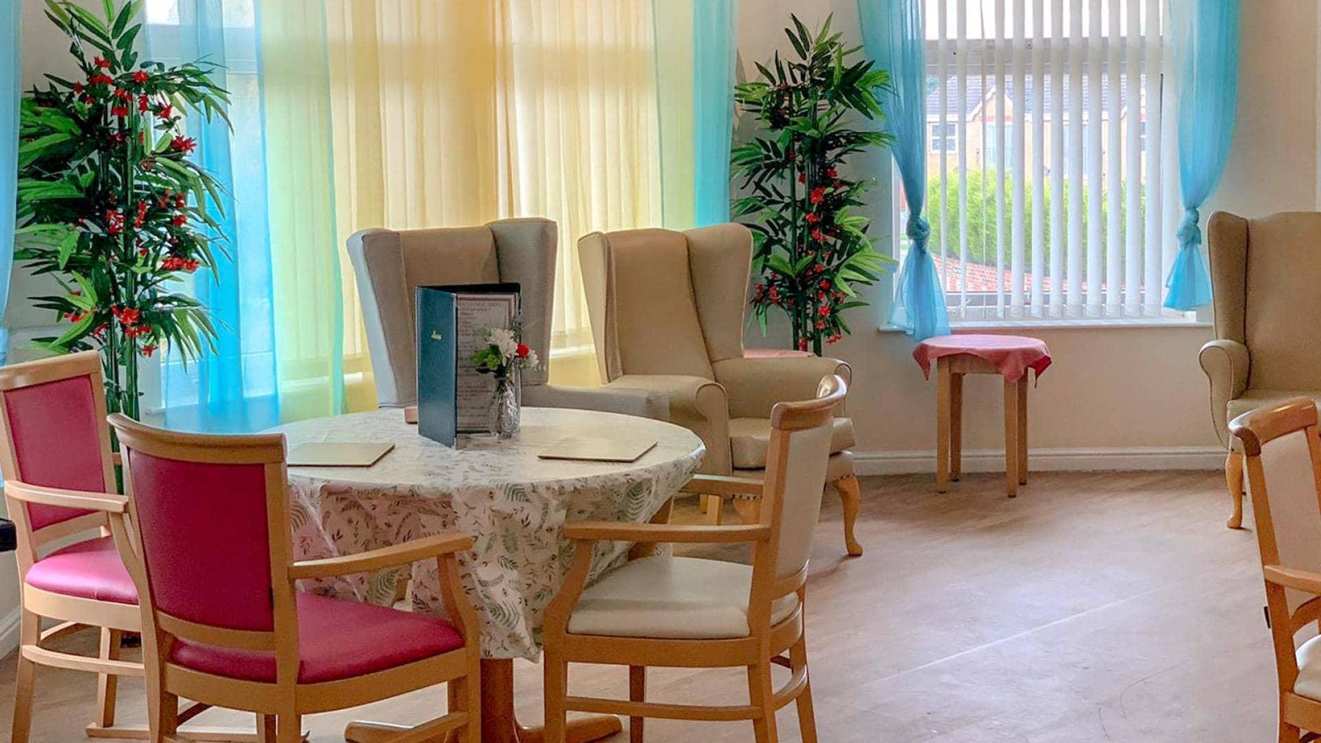 Castleford Lodge care home Dining Area. 