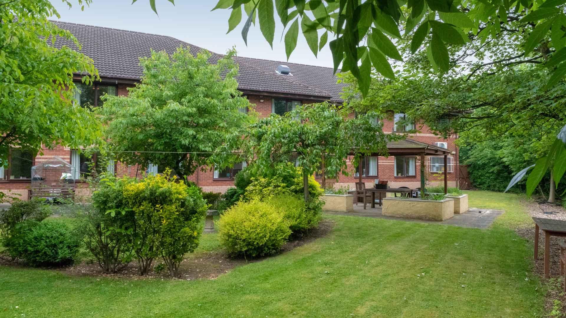 rear garden at our castleford care home