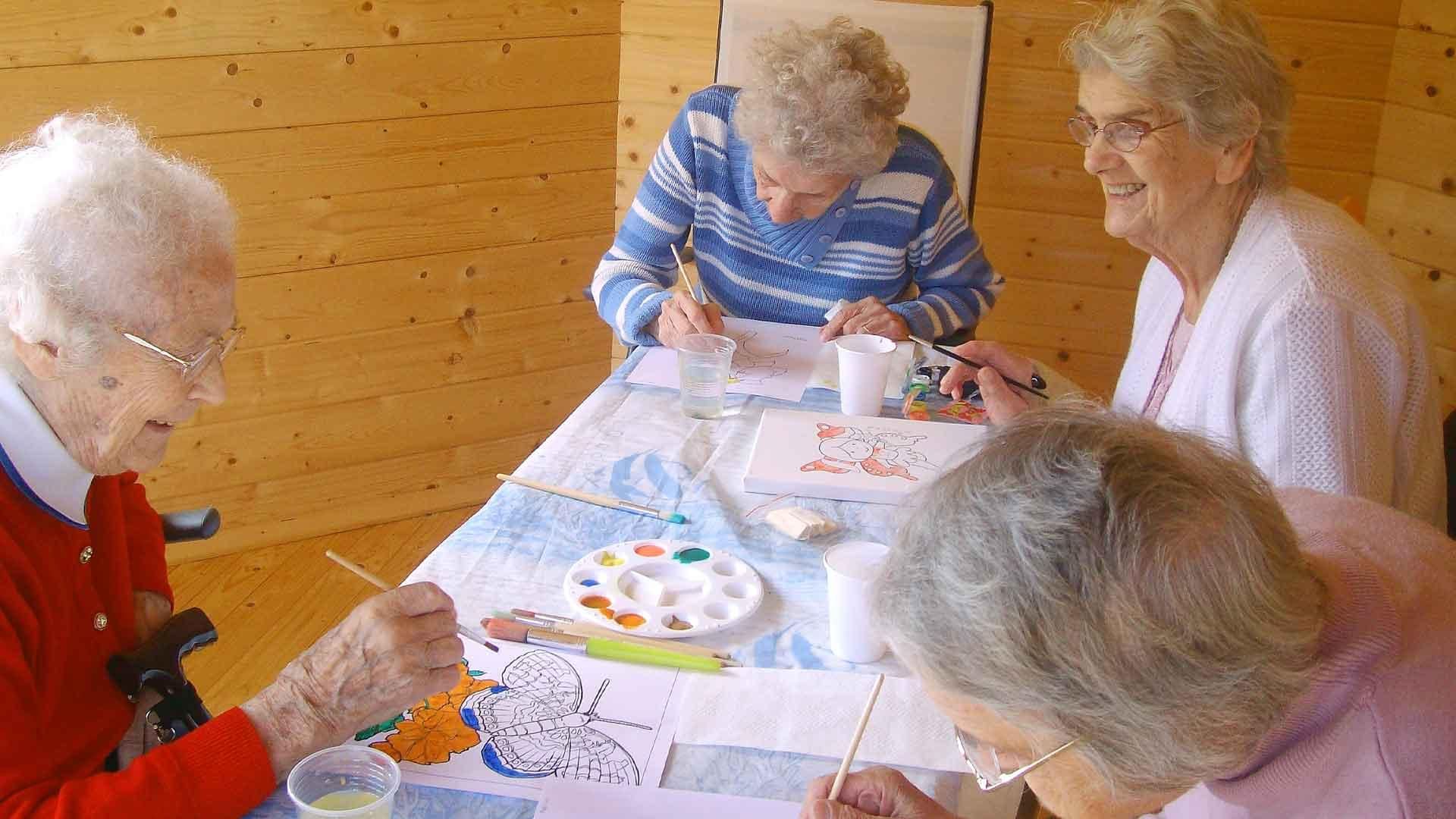cherry trees residents enjoy some painting