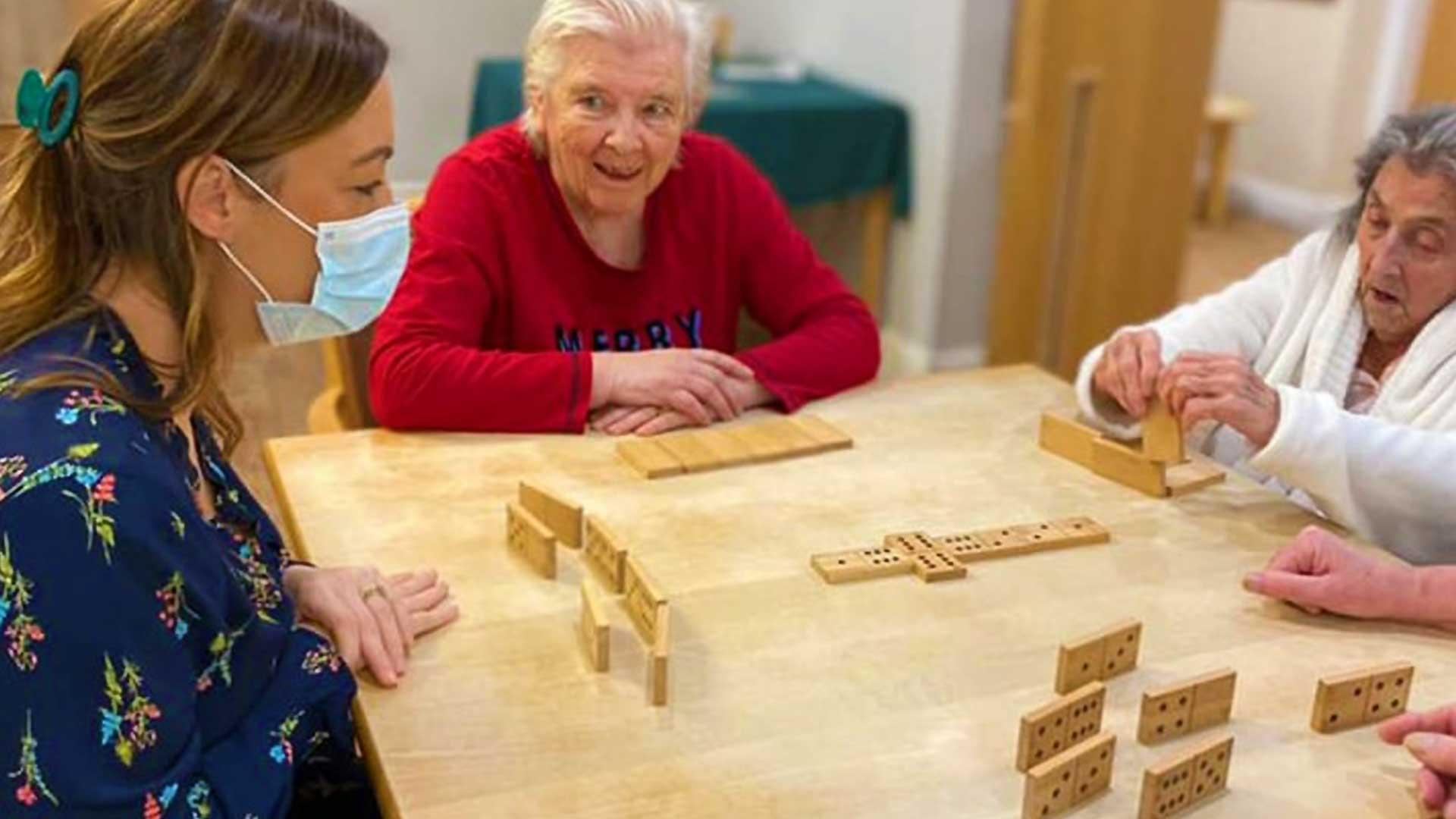 playing games at our south shields care home