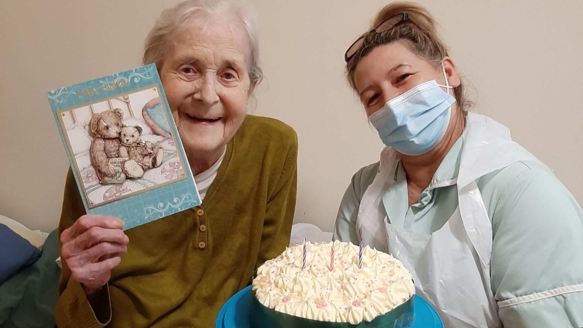 birthday cake at our dementia care home
