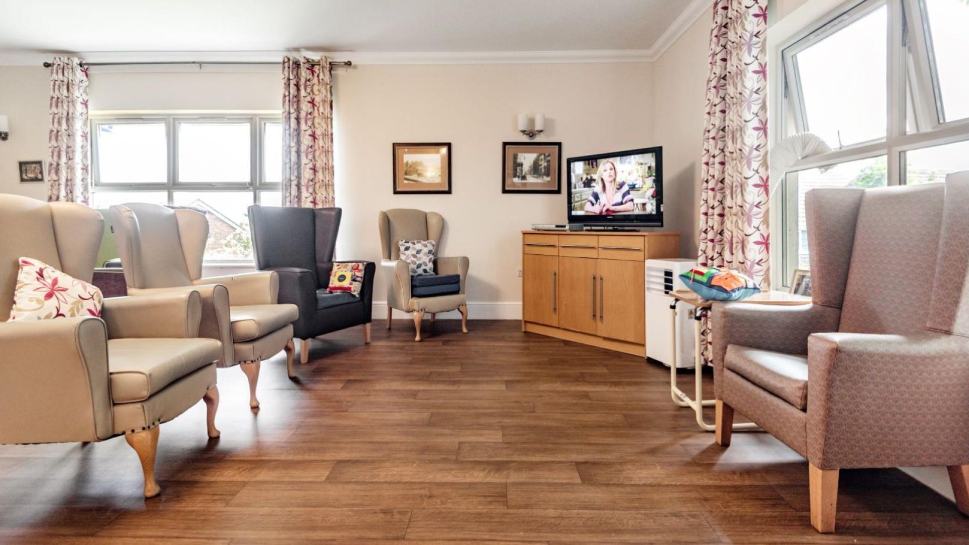 Cosy living area at Nesfield Lodge Dementia Care Home in Leeds