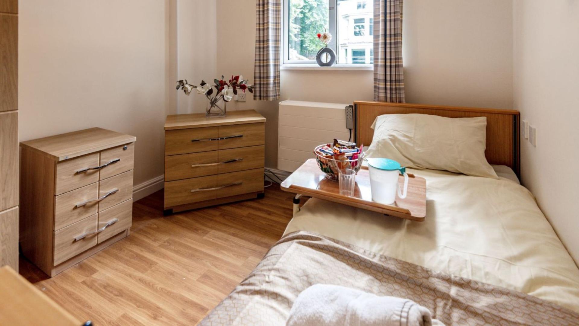 Cosy bedroom at Riverdale Care Home in Chesterfield