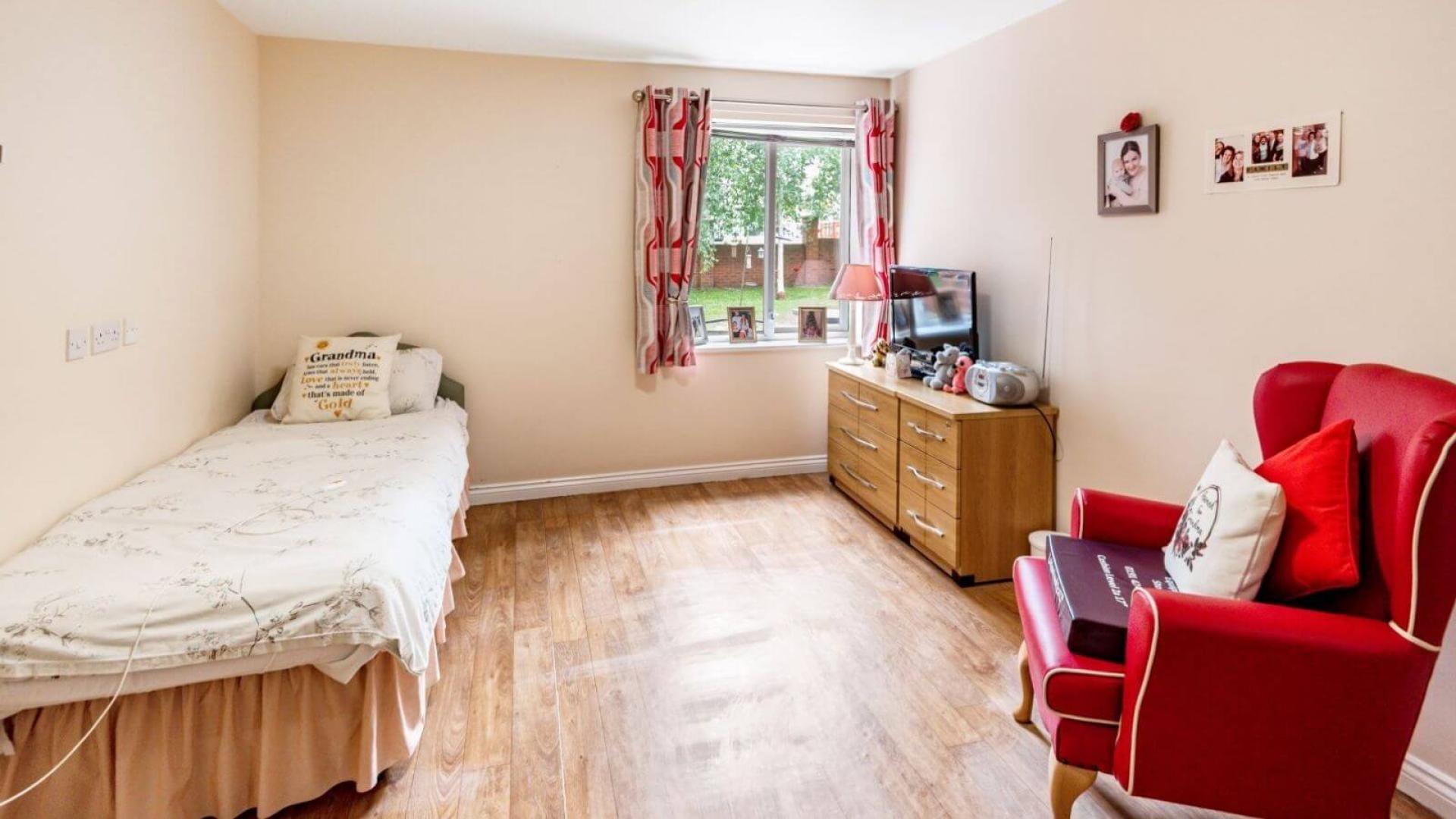 Bedroom at Ashlea Mews Care Home in South Shields 