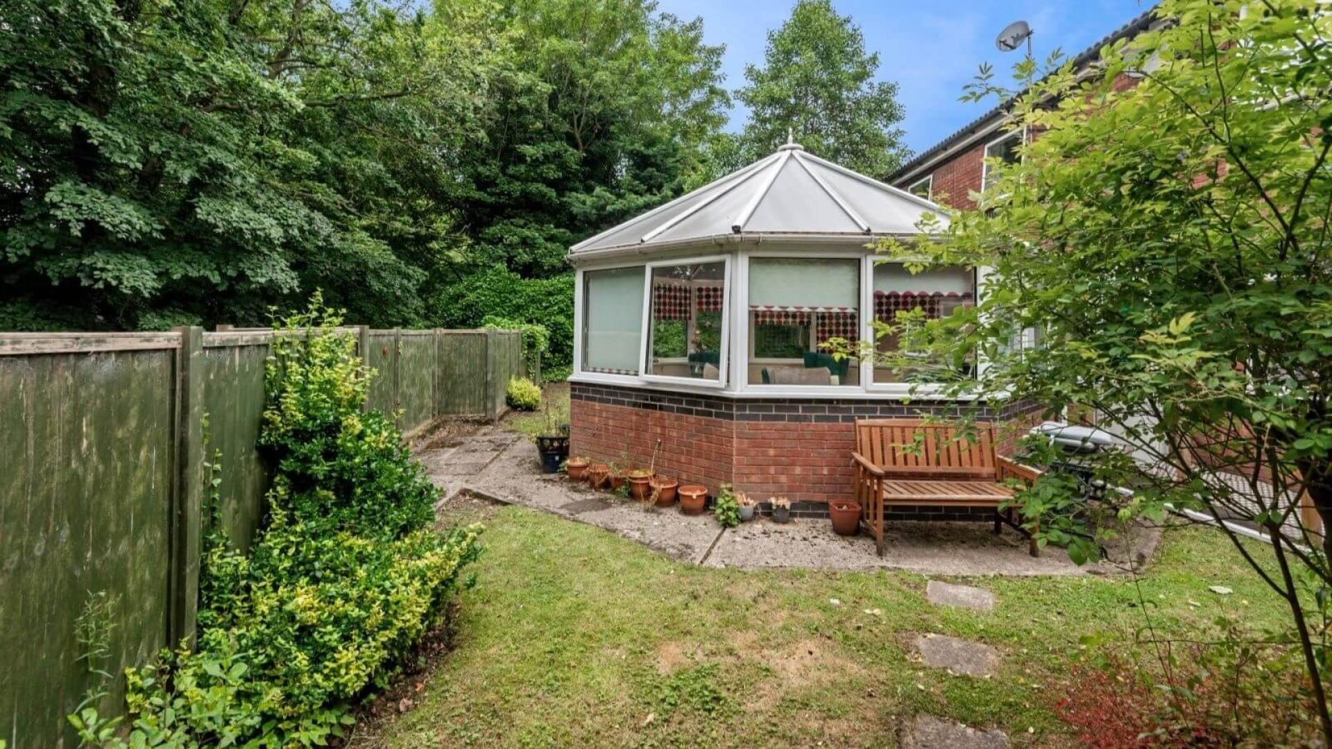 The garden at Chatsworth Lodge Care Home in Chesterfield 