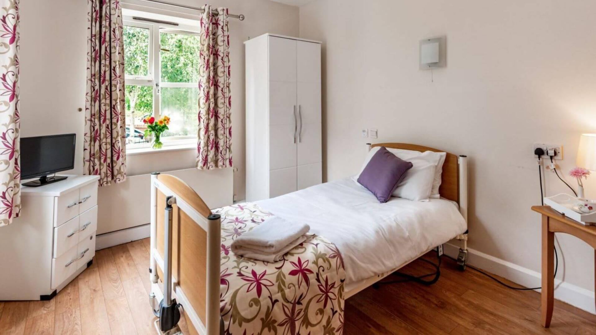 Bedroom at Eckington Court Nursing Home in North Derbyshire 