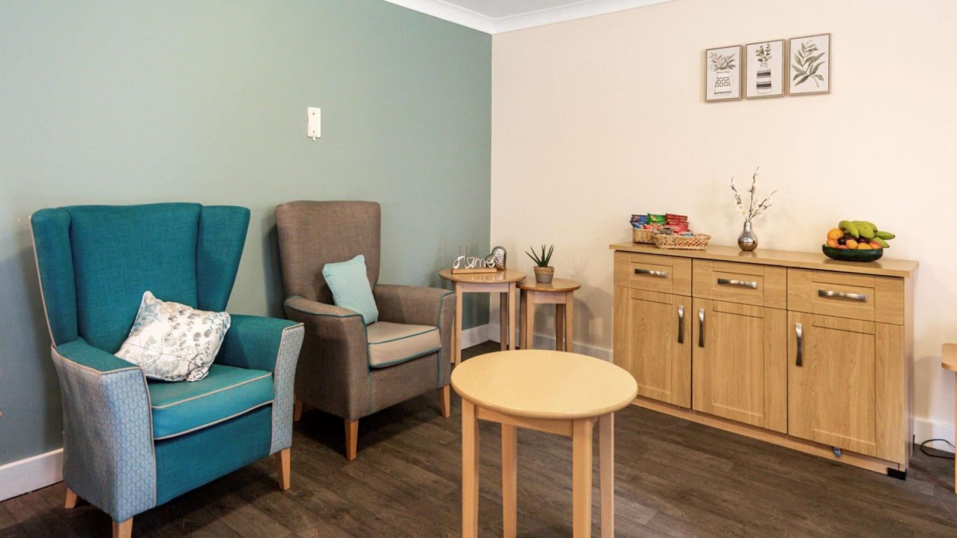 Comfortable living area at Millfield Nursing Home in Bolsover