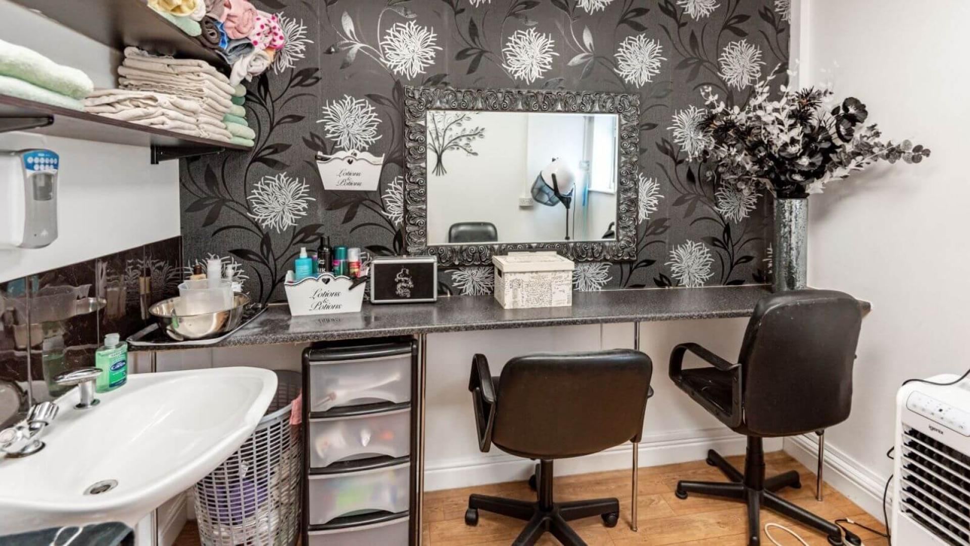 Hairdressers salon at Cherry Trees Care Home in Rotherham 