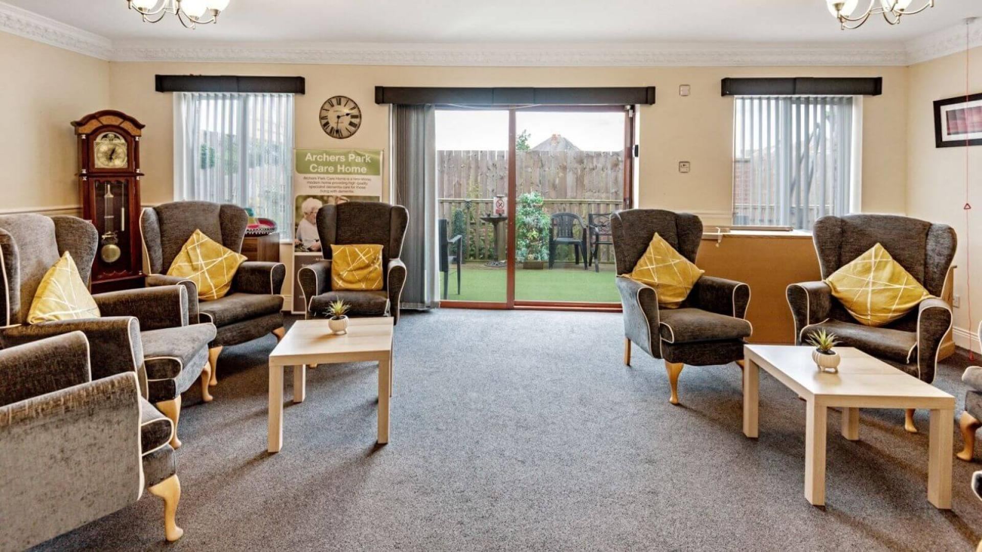 Comfortable living area in Archers Park Dementia Care Home in Sunderland 
