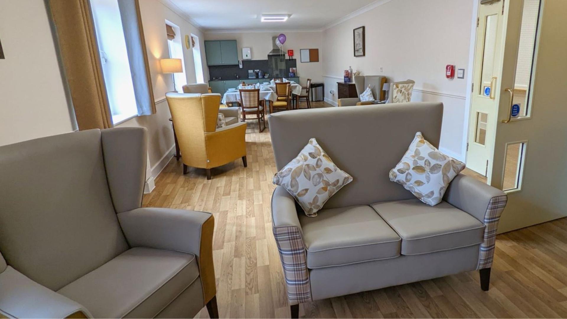 Comfortable living area at Middleton Park Lodge Nursing Home in Leeds