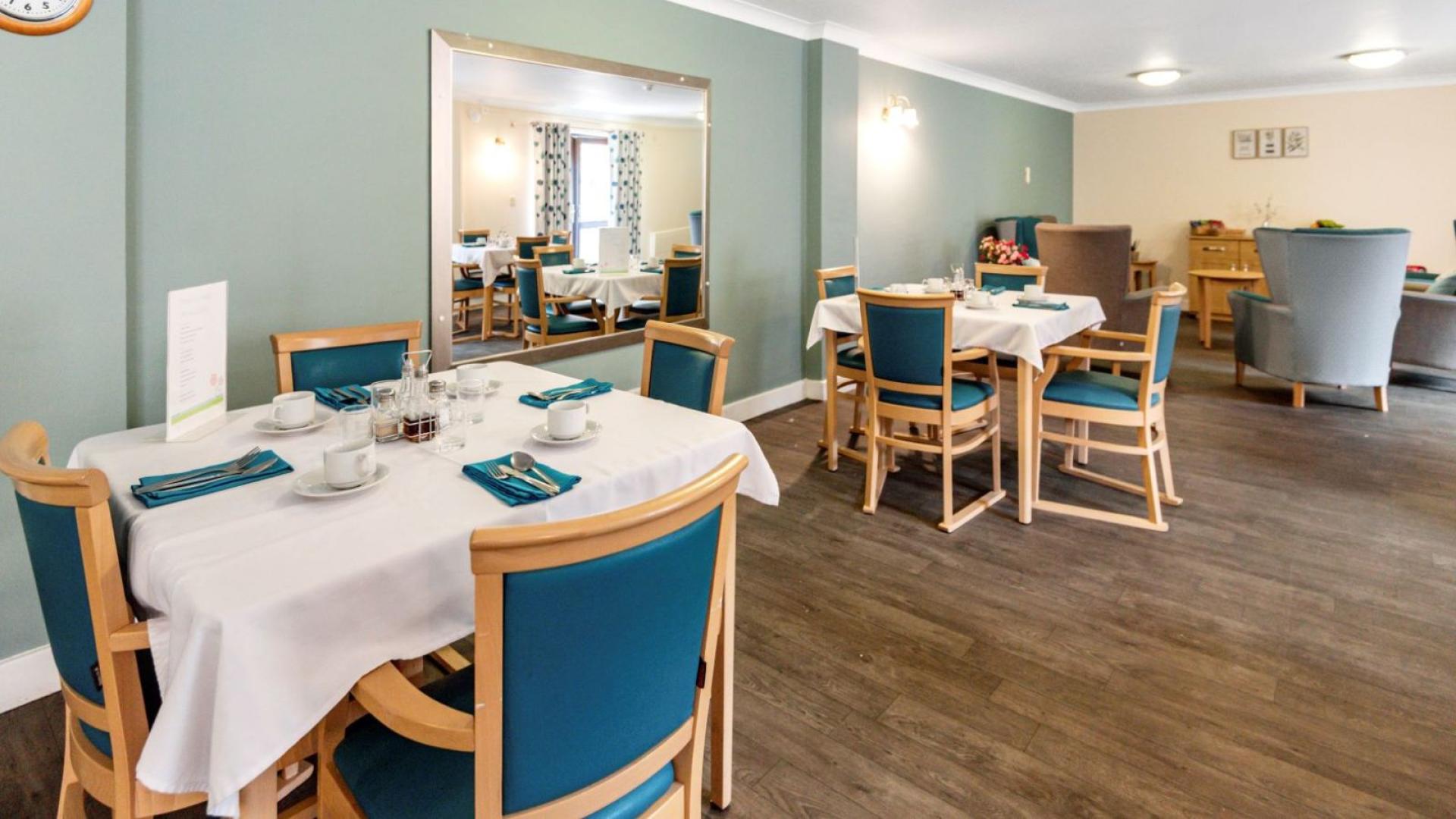 Large dining room at Millfield Nursing Home in Bolsover 