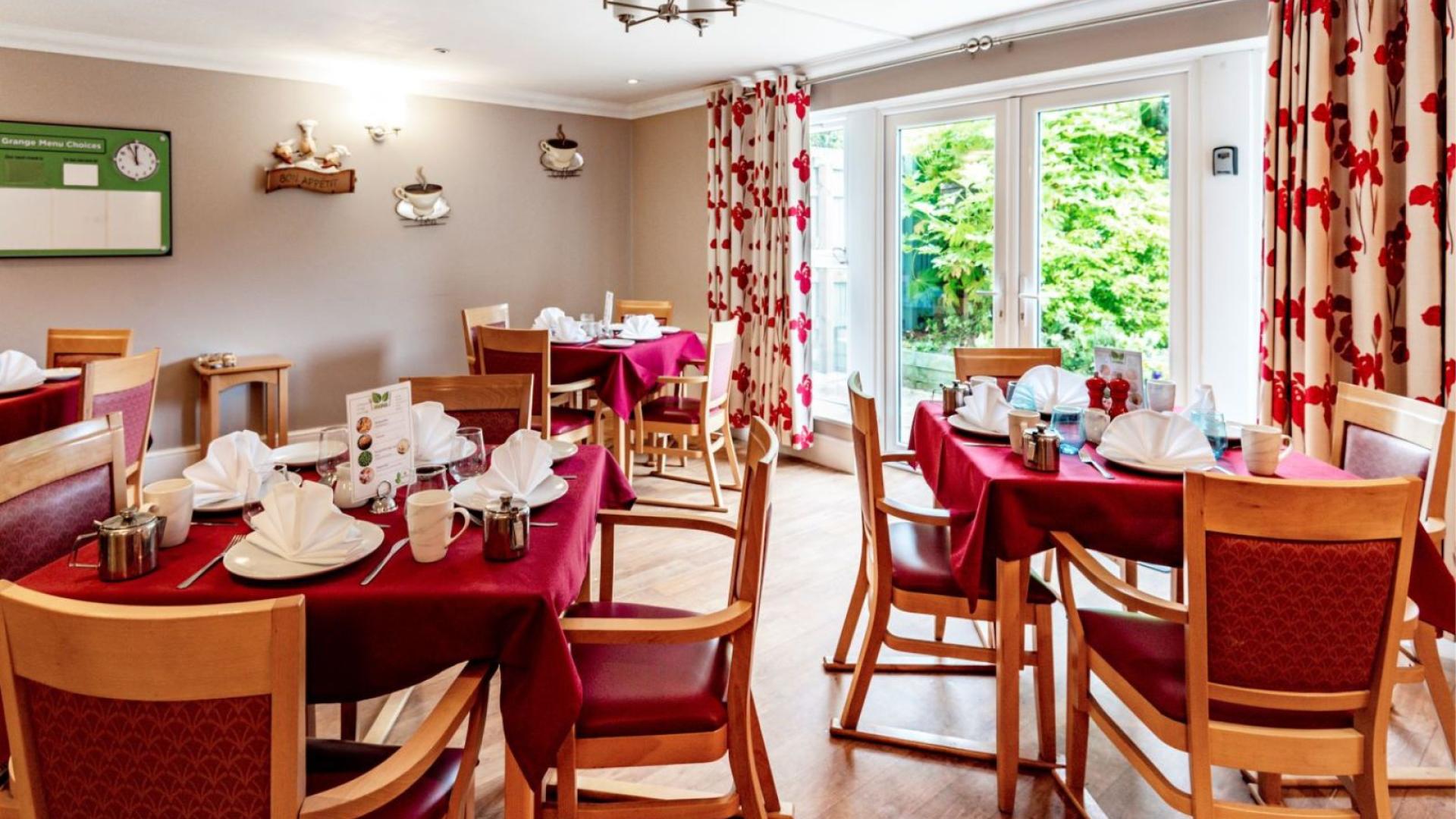 Dining room at Lofthouse Grange and Lodge Care Home in Wakefield