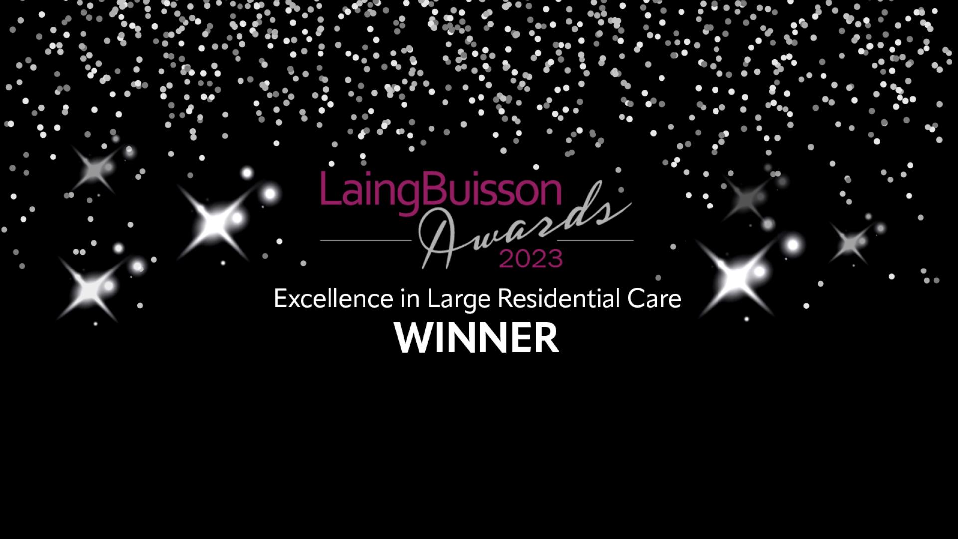 Orchard Care Homes are proud winners of the LaingBuisson Excellence in Large Residential Care Award 2023