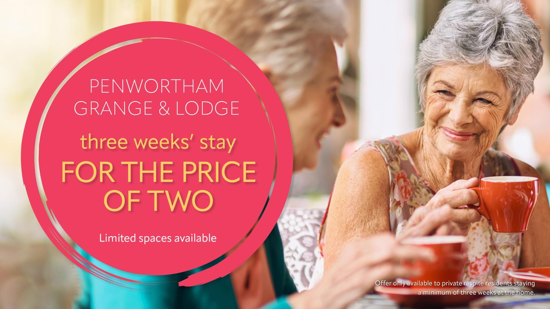 3 for 2 stay offer at Penwortham Grange and Lodge Care Home 