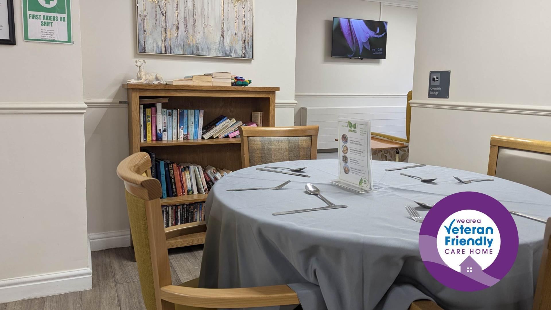 Dining table at Riverdale Care Home