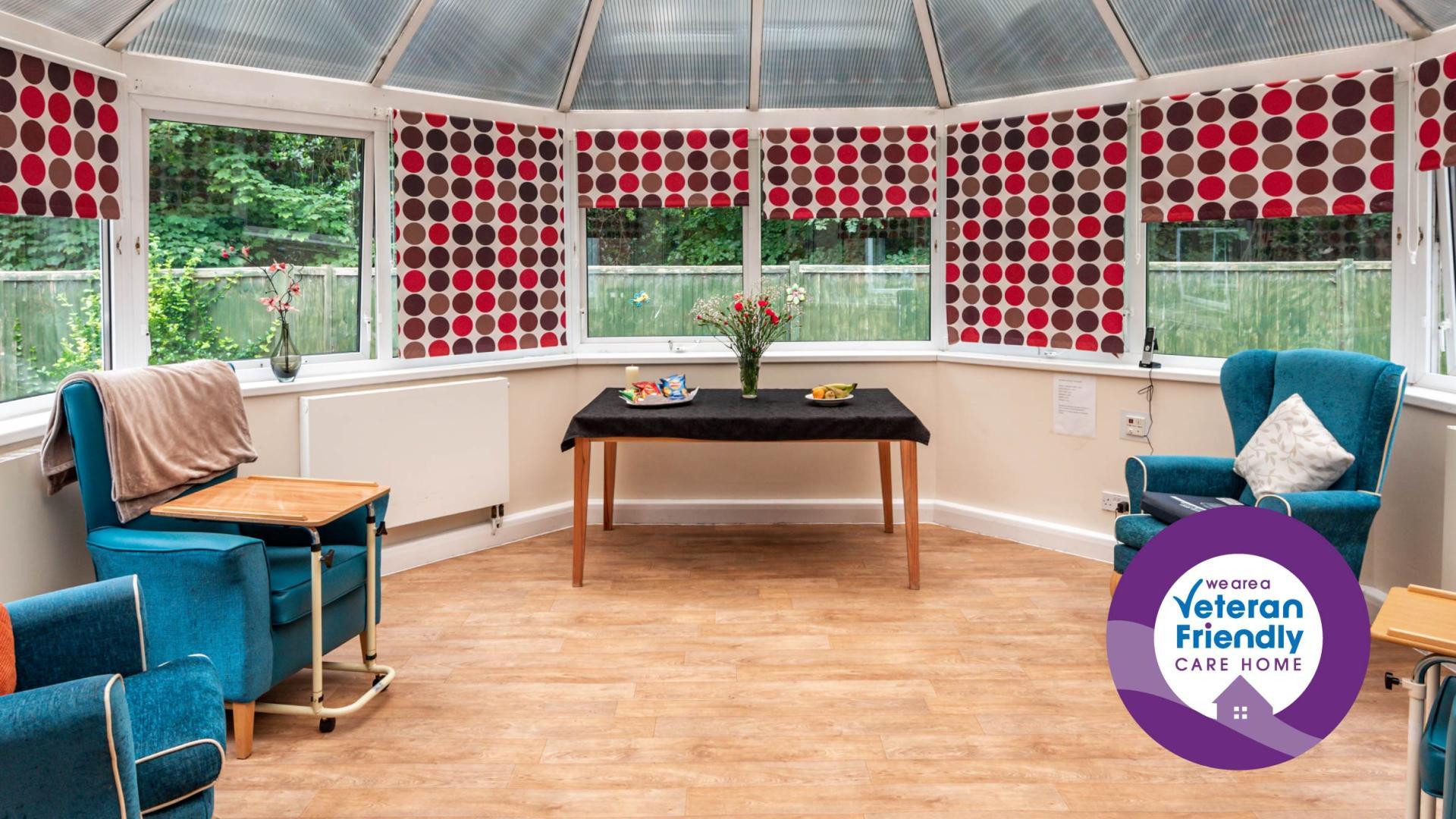 Large conservatory at Chatsworth Lodge Care Home