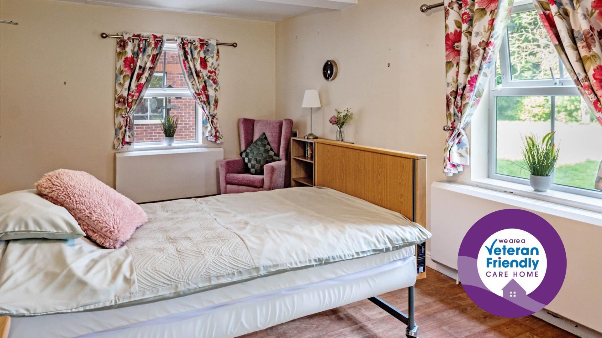 Bedroom at Eaton Court Nursing Home 